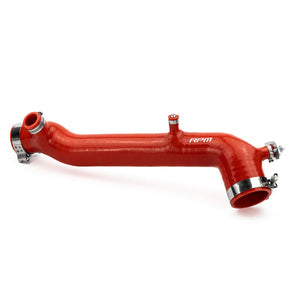 RPM silicone charge tube for Polaris RZR Turbo models – heat-resistant upgrade with boost reference port and stainless clamps.