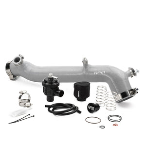 RPM silicone charge tube for Polaris RZR Turbo models – heat-resistant upgrade with boost reference port and stainless clamps.