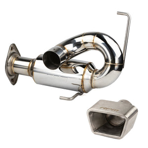 RPM RZR Pro R 3" sport muffler with stainless tip delivers a deep tone, weight savings, and factory-fit look for 2022–2025 models.