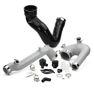 Complete RPM silicone intake & charge tube kit with BOV for Polaris RZR XP Turbo & Turbo S. Reinforced, heat-resistant, and high-boost ready.