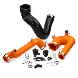 Complete RPM silicone intake & charge tube kit with BOV for Polaris RZR XP Turbo & Turbo S. Reinforced, heat-resistant, and high-boost ready.