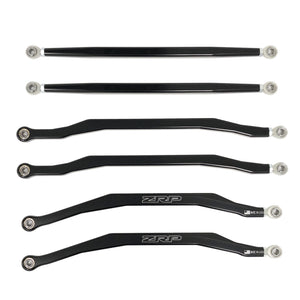 High clearance billet radius rod set for Can-Am X3, machined from aircraft-grade aluminum for extreme off-road durability