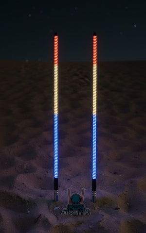Game Changer LED Whip Set - Red, White & Blue Edition - Dunes 2 Dezert SXS
