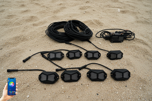 Rosewell X-1 Rock Lights – 8-Pack Kit | Marshin Whips - Dunes 2 Dezert SXS