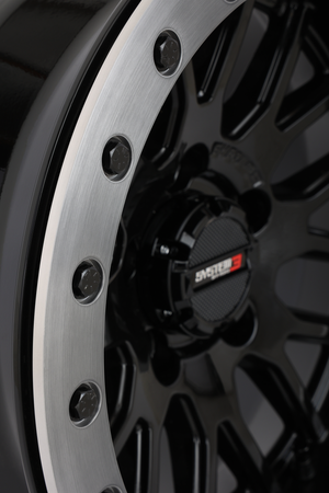 System 3 SB-9 Beadlock Wheel – Gloss Black w/ Brushed Ring - Dunes 2 Dezert SXS