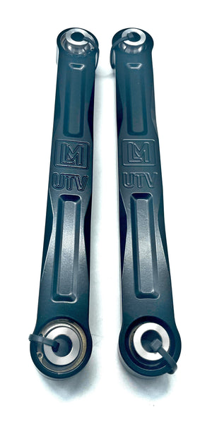 LM UTV Polaris RZR Turbo R Rear Sway Bar Links detail showing the bearing and misalignment spacer