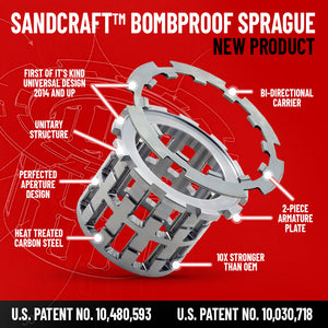 SandCraft Bombproof Heat-treated sprague and steel armature plate, built for extreme AWD strength and off-road racing durability