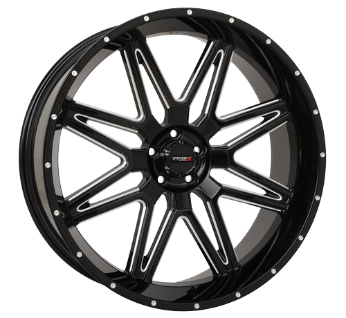 System 3 ST-7 Wheel – Gloss Black/Milled Finish - Dunes 2 Dezert SXS