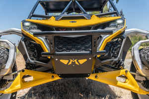Madigan Motorsports Maverick R Double Front Bumper on a Can-Am Maverick R — angle view