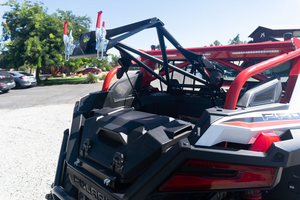 Madigan Motorsports RZR Turbo R Spare Tire Mount on a Polaris RZR Turbo R — mounting hardware