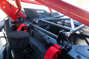 Madigan Motorsports RZR Turbo R Spare Tire Mount on a Polaris RZR Turbo R — angle view
