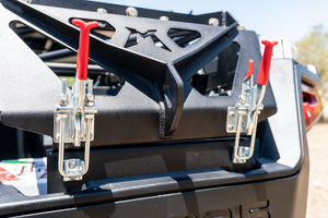 Madigan Motorsports RZR Turbo R Spare Tire Mount on a Polaris RZR Turbo R — detail view