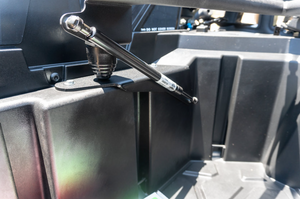 Madigan Motorsports RZR Turbo R Spare Tire Mount on a Polaris RZR Turbo R — mounted