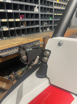 Madigan Motorsports RZR 200 A-Pillar Light Mount on a Polaris RZR 200 — installed