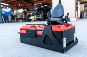 Madigan Motorsports Maverick X3 MAX Dual Battery Mount on a Can-Am Maverick X3 — detail