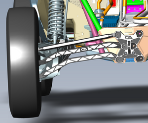 CA Tech USA high clearance billet radius rods installed on a Segway Super Villain rear suspension