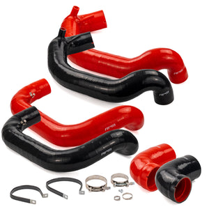 RPM Segway Super Villain SX20T silicone intake and charge tube kit in black and red with clamps