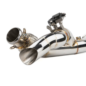 RPM Maverick R E-Valve Side Exit Down Pipe | 3" Exhaust - Dunes 2 Dezert SXS