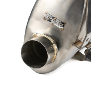 Inlet flange on the RPM Speed UTV chambered muffler