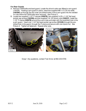 Trail Armor Yamaha Viking A-arm guards, color options
