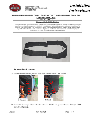 Trail Armor Mud Flaps for 2025 RZR Pro S / Pro S 4 - Dunes 2 Dezert SXS