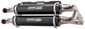 Trinity Racing RZR RS1 dual full exhaust system in black finish