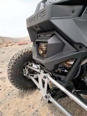 Trinity Racing RZR Pro R slip-on exhaust stainless muffler detail with repackable core