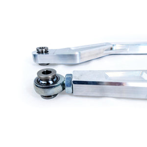LM UTV Polaris RZR Turbo S High Clearance Radius Rods 72" detail view showing the rod end and bearing