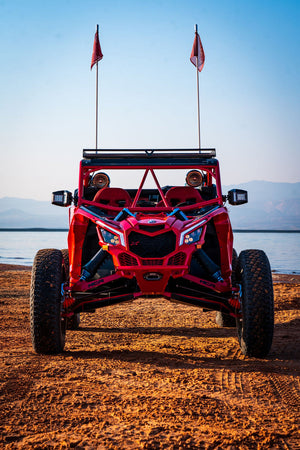 HCR Racing Dual Sport 72-inch suspension kit for Can-Am Maverick X3 with high-clearance arms and elite alloy construction