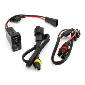 Rugged Radios USB rocker switch hub kit for Polaris Pulse Bar UTVs with power extension and adapter