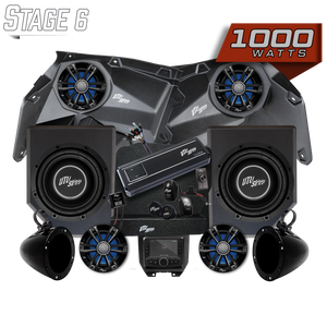 UTV Stereo Can-Am X3 Signature Stage 6 kit with amplifier, four speakers, two subwoofers and head unit