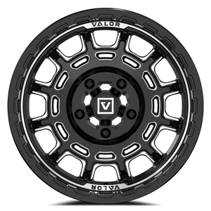 Valor V17 UTV Wheel Gloss Black Milled - Dunes 2 Dezert SXS