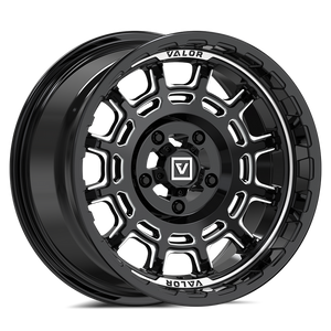 Valor V17 UTV Wheel Gloss Black Milled - Dunes 2 Dezert SXS
