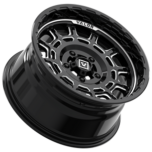 Valor V17 UTV Wheel Gloss Black Milled - Dunes 2 Dezert SXS