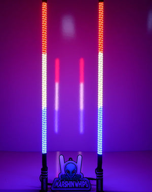 V2 Black Out LED Whip Set: The Ultimate Stealth - Dunes 2 Dezert SXS
