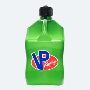 VP Racing 5.5-gallon blue square utility jug with ergonomic handle and vented cap for secure non-fuel fluid storage