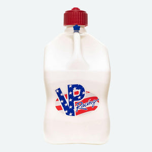 VP Racing 5.5-gallon blue square utility jug with ergonomic handle and vented cap for secure non-fuel fluid storage