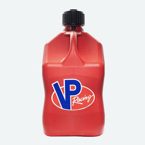 VP Racing 5.5-gallon blue square utility jug with ergonomic handle and vented cap for secure non-fuel fluid storage