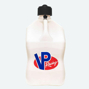 VP Racing 5.5-gallon blue square utility jug with ergonomic handle and vented cap for secure non-fuel fluid storage