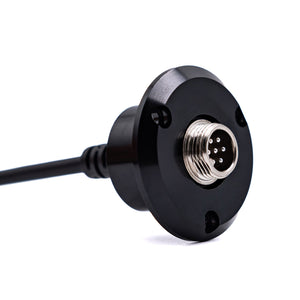Rugged Radios hand mic extension cable 90 degree female radio-side 7-pin waterproof connector