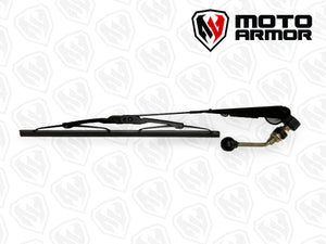 Full Moto Armor glass windshield with dual vents, black aluminum frame, and manual wiper for Polaris RZR PRO XP, Turbo R, Pro R 2-seat UTVs