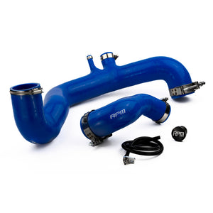 RPM Can-Am Maverick X3 full silicone charge tube kit with clamps, boost ports, and high-temp 4-ply silicone hoses