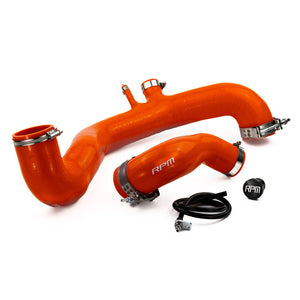 RPM Can-Am Maverick X3 full silicone charge tube kit with clamps, boost ports, and high-temp 4-ply silicone hoses