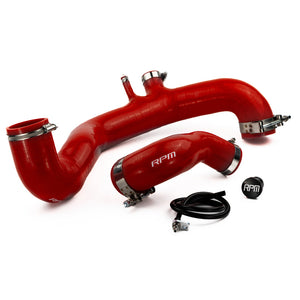 RPM Can-Am Maverick X3 full silicone charge tube kit with clamps, boost ports, and high-temp 4-ply silicone hoses