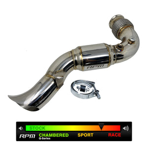 RPM 3" Turbo Back Exhaust with muffler for Can-Am X3 2017–2025, stainless, race-ready with dual O2 bungs and flex pipe