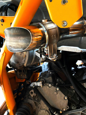 RPM Can-Am X3 2.5" E-Valve electronic exhaust with mid pipe – cat delete system for Turbo, R, and RR models with plug-and-play install.