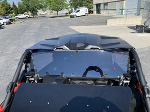 Tinted rear polycarbonate window for Can-Am Maverick X3 with lower panel and quick straps
