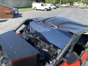 Tinted rear polycarbonate window for Can-Am Maverick X3 with lower panel and quick straps