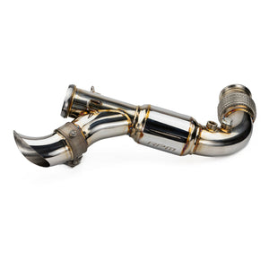 RPM Full 3" Monster Core Exhaust for Can-Am X3 with stainless mid pipe, dual O2 bungs, and factory-compatible spark arrestor tip.