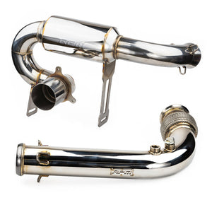 RPM Full 3" Monster Core Exhaust for Can-Am X3 with stainless mid pipe, dual O2 bungs, and factory-compatible spark arrestor tip.